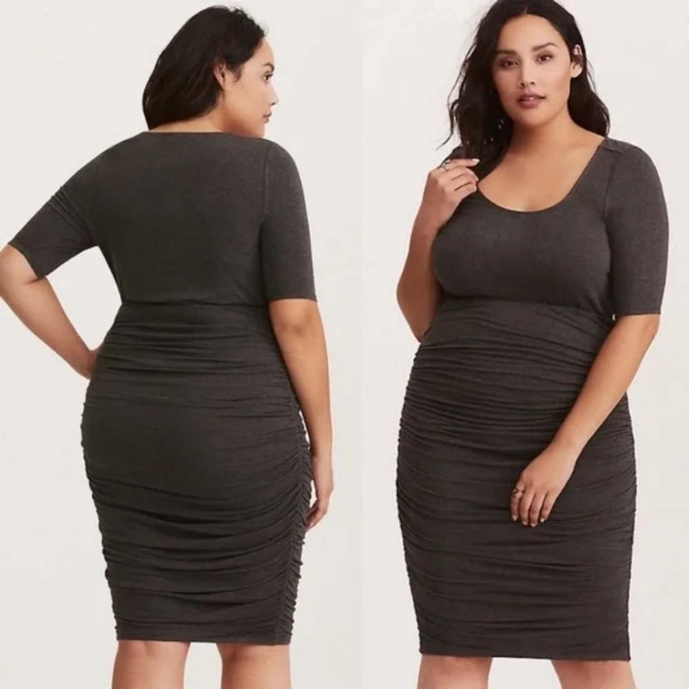 Torrid 0 Grey Jersey Bodycon dress